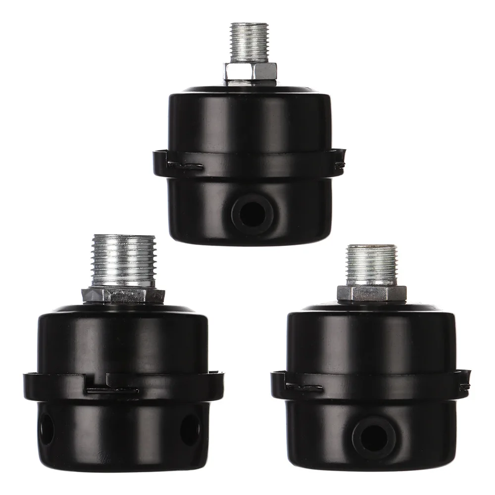1 Stück Kunststoff-Luftkompressor-Schalldämpfer 12,5 mm/16 mm/20 mm ölfreier Luftkompressor-Zubehör Lärmfilter-Schalldämpfer Schwarz