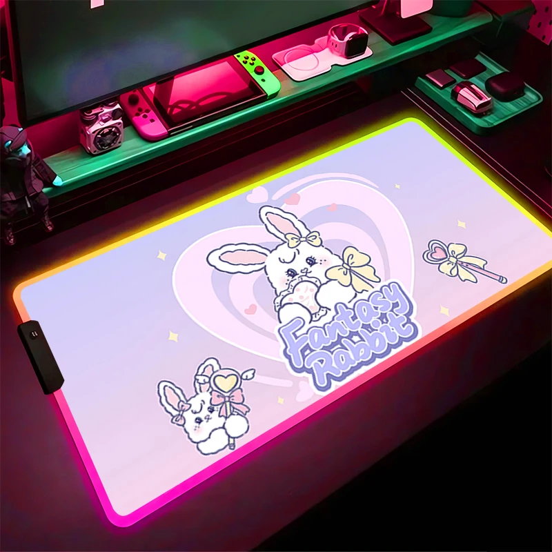 

RGB LED Mouse Pad Computer Gamer PC Accessories Mousepad Rubber Extended Pad Non Slip Desk Mat Laptop Keyboard Pad