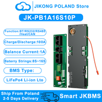 JIKONG Energy Storage BMS PB1A16S10P 100A 8S~16S Current 1A Active Balancer with BT RS232 RS485 CAN Heat for Lifepo4  Li-ion Lto