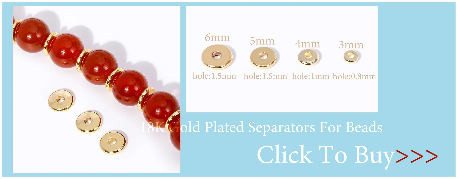 18K vergoldete Quetschperlen, Crimpperlen für Schmuck, Crimp-Endperlen, Zubehör für Schmuck, DIY-Zubehör, Großhandel – Detail 1