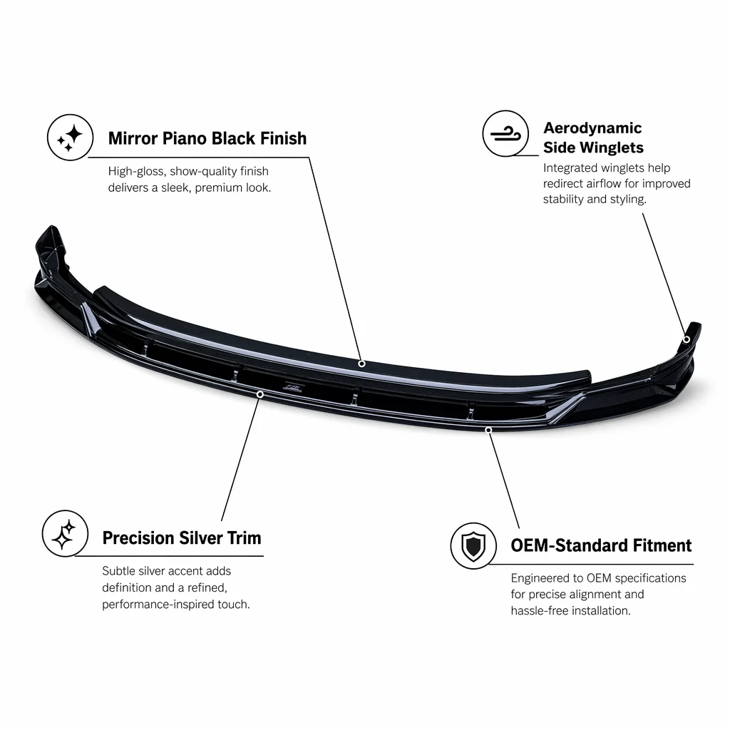 900 Front Lip PP Vacuum Formed Front Bumper Spoiler Chin Guard Car External Modification Body Kit Parts