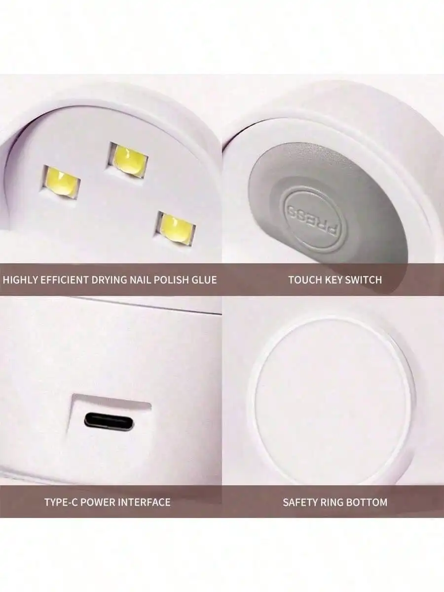 1pc 3Lamp USB Nageldroger Roze Ei Ontwerp MINI UV LED Lamp Nail Art Manicure Gereedschap 45S 60S Gel Polish Sneldrogend Curing Light