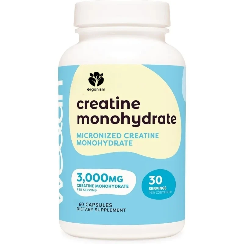 Creatine monohydrate capsules (3000 mg) 60 capsules - Micronized creatine, 30 portions