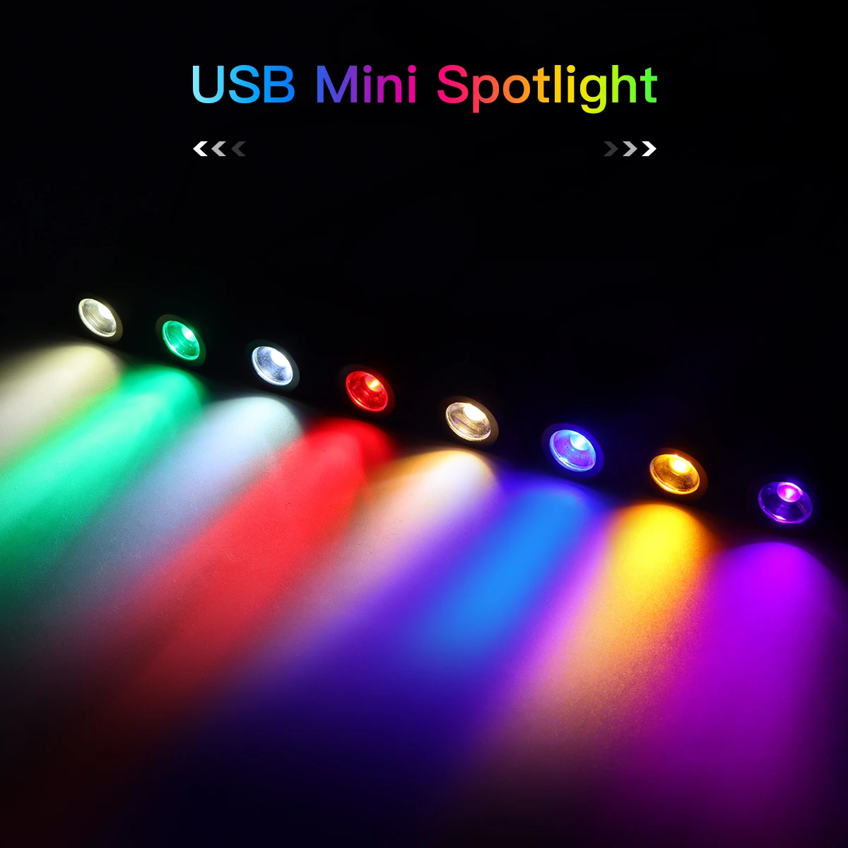1W 5V Mini USB LED Spotlight Indoor Lighting Surface Mounted Spot Lights For Showcase Cabinet Multicolor Choose