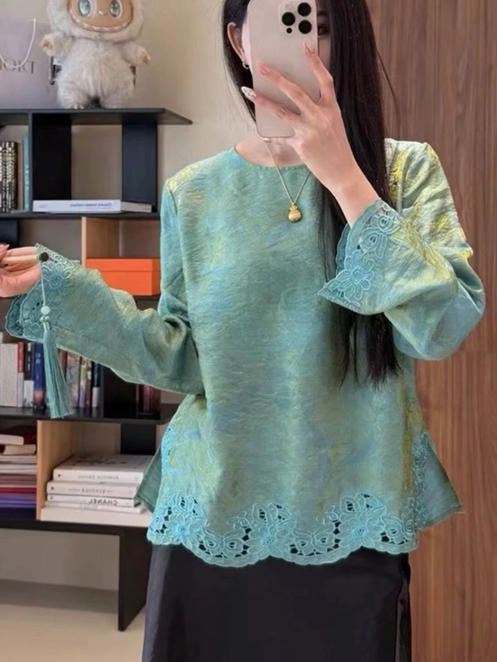 nouveau-2025-automne-sle-chinois-rond-ne-soie-broderie-iny-brocart-haut-polyvalent-long-sve-femmes-faion-traditionnel