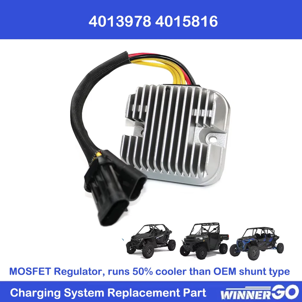4013978 4015816 Voltage Regulator Rectifier MOSFET Upgrade for Polaris RZR 900 XP 1000 Turbo S Ranger Crew Heavy Duty Cooling