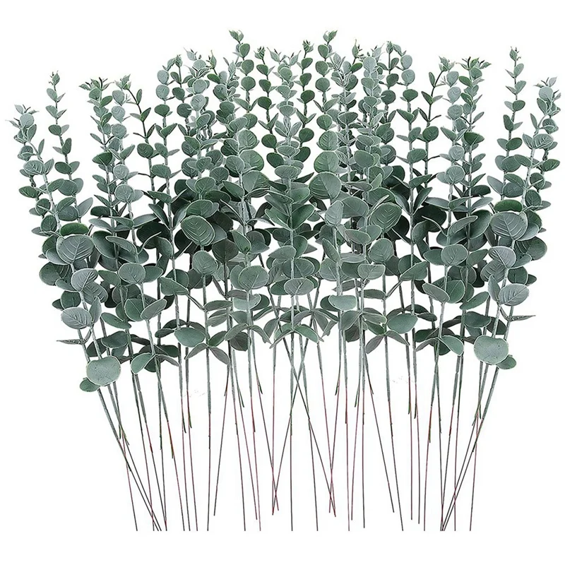 

LUDA 36Pcs Eucalyptus Stems Decor Artificial Eucalyptus Leaves Faux Branches For Wedding Centerpiece Flower Floral Home Decor