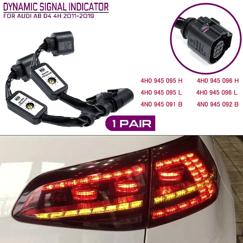 

Car Dynamic Turn Signal LED Taillight Indicator Add-on Module Wire Harness Tail Light For Audi A8 D4 4H 2012 2013 2014 ~ 2019