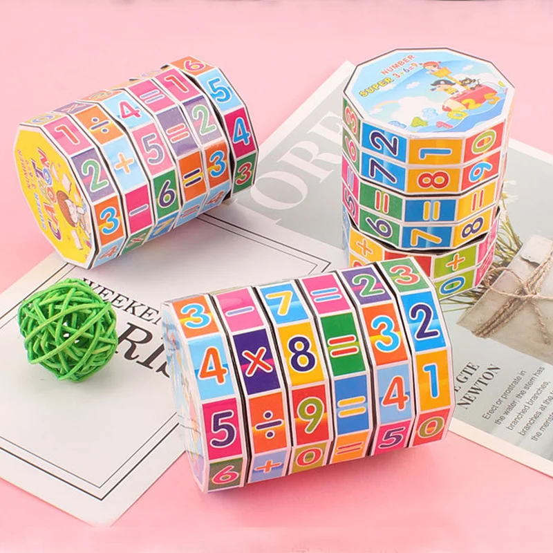 Cylindrical Plastic Number Arithmetic Magic Block Educational Toys for Child Birthday Party Favors Gift Kindergarten Prizes