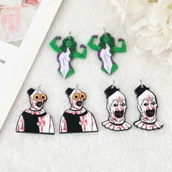 12 pcs Vintage Halloween bloody Clown Charms Creative Acrylic Muscular Woman Jewelry Findings For Necklace Diy