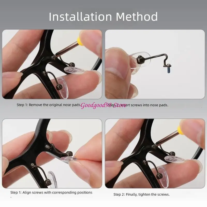 Replacement Nose Rest for Qwen Glasses with Screw-Mount Hardware, Silicone Units and Driver for Regular Contact