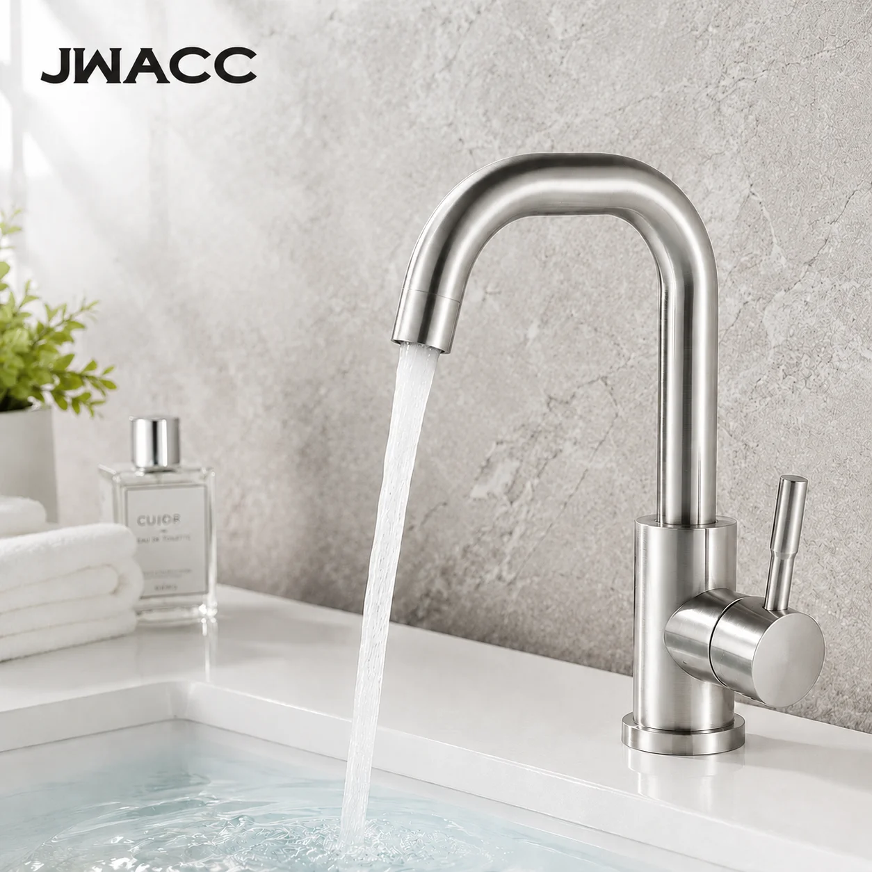 304 Stainless Steel Kitchen Bathroom Faucet 360° Rotate Flexible Tap Hot Cold Basin Sink Mixer Crane Single Handle Gold
