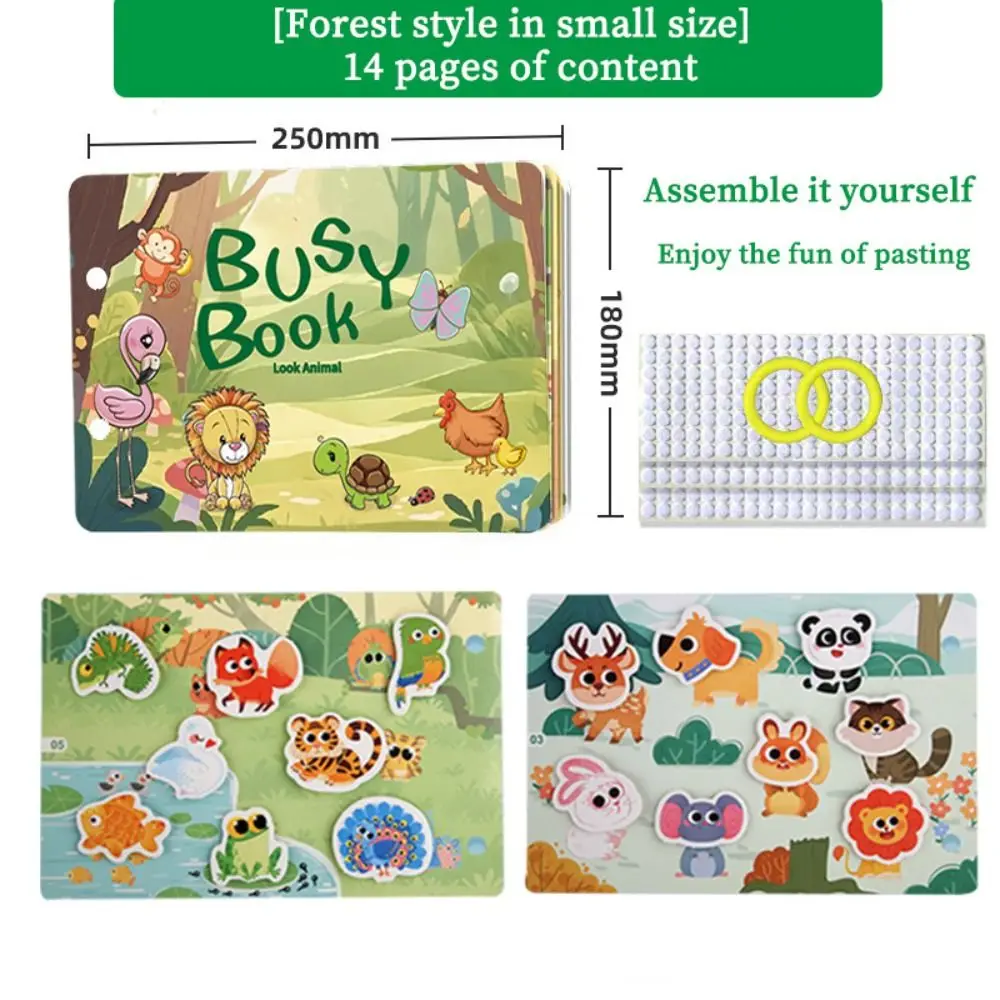 Interactive Busy Book for Kids Early Learning Stickers Toddler Quiet Book Matching Game Education Toy Montessori Baby Busy Book