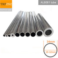 Outer diameter 34mm 6061 aluminum round tube  inner diameter 10mm to 32mm Hard straight aluminum pipe thin thick wall