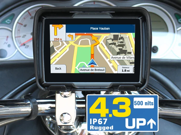4.3 Waterproof Global Positioning System Navigator Screen OS Convenient Portable 1 Year Warranty Photo Viewer