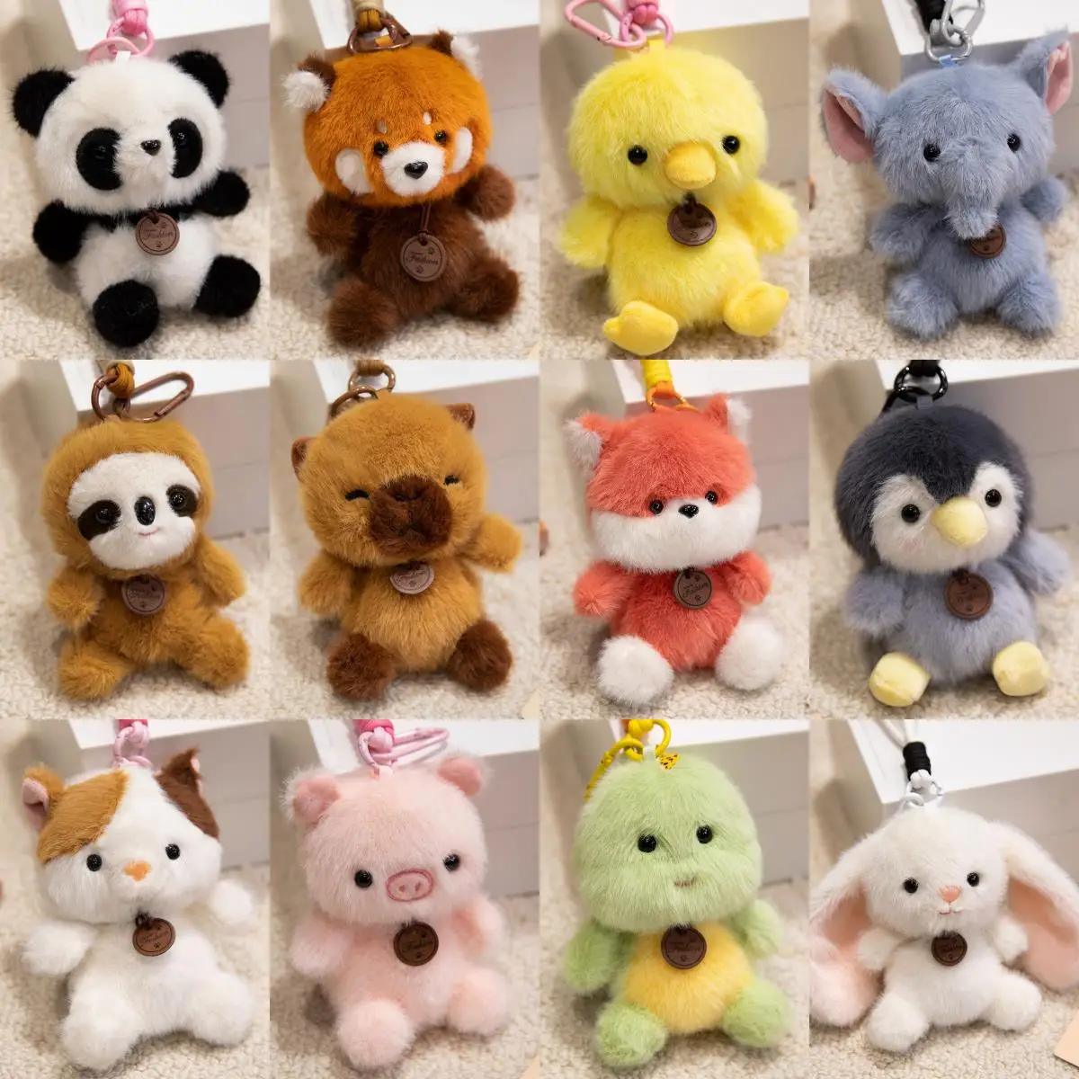 Peluche de Animales Divertidos y Adorables de 13 cm: Panda, Zorro, Elefante, Pingüino, Capibara, Pato, Cordero, Conejo, Perezoso, Regalo de Cumpleaños