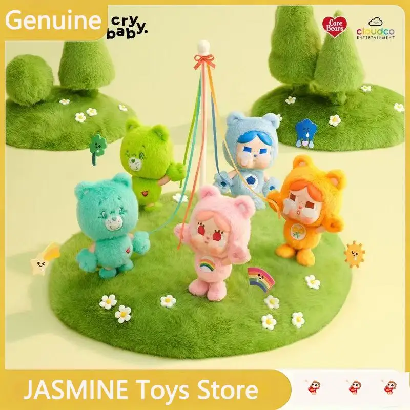 Genuine POP MART Crybaby X Care Bears Series Vinyl Plush Pendant Blind Box Collectible Decorative Toy Gift For Adult Collectors