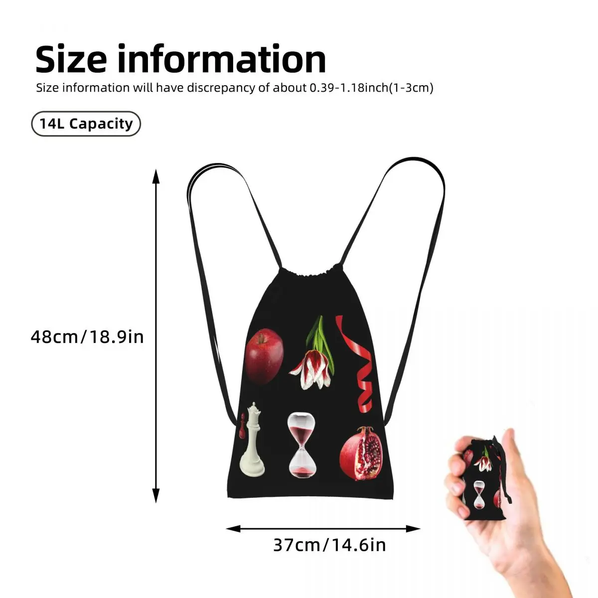 Twilight Book Cover Inspired Artistic Photos Drawstring Backpack hiking cycling Bag Lightweight Storage Drawstring Bag Men Women