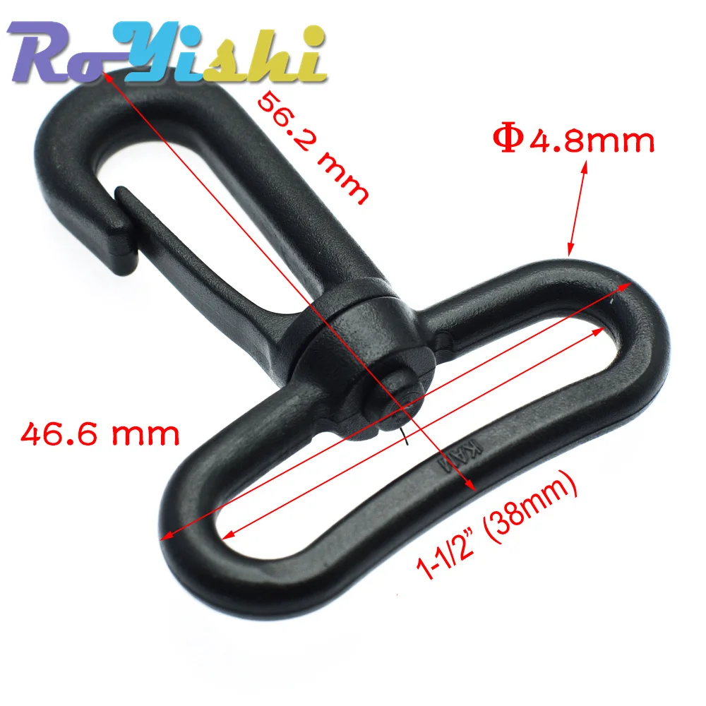 Plastic Snap Hooks Rotary Swivel Backpack Buckles Webbing 20mm 25mm 31mm 38mm