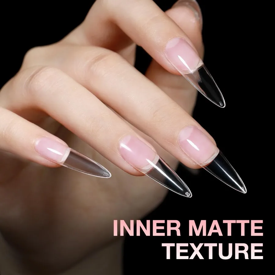 뷰트팔 롱 스틸레토 젤 팁 510개 아몬드 프리쉐이프 네일 팁 풀커버 아크릴 인조 손톱