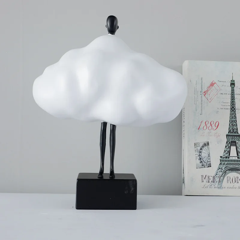 

Man In The Cloud Artwork Minimalist Figure Statue Resin Crafts Desk Decoration Ornaments Abstract Character Modern Sculpture