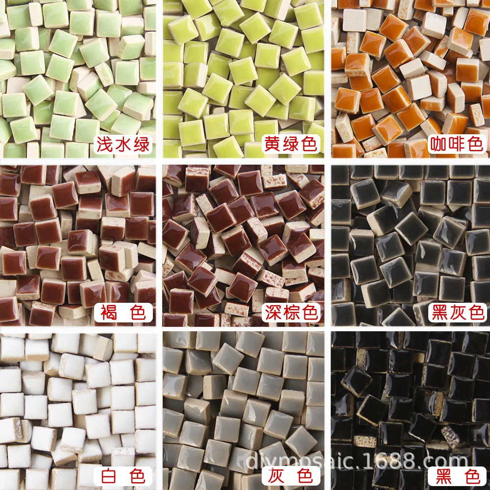 1cm Ceramic Mosaic Handmade DIY Materials, Loose Particles Mural Puzzle Mirror Tile Ceiling Tiles Stained Glass Ceramic Tile 1kg