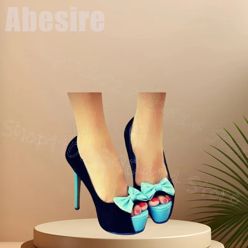 Różowe Czerwone Kokardki Sandały na Platformie z Odkrytymi Palcami Zapinane na Klamrę Damskie Cienkie Szpilki Sexy Impreza Bankiet 2025 Zapatos Para Mujere