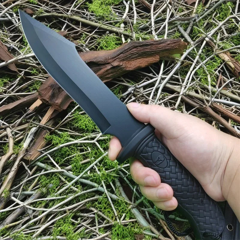 Outdoor survival straight knife camping portable high hardness portable knife wilderness survival multi-purpose knife