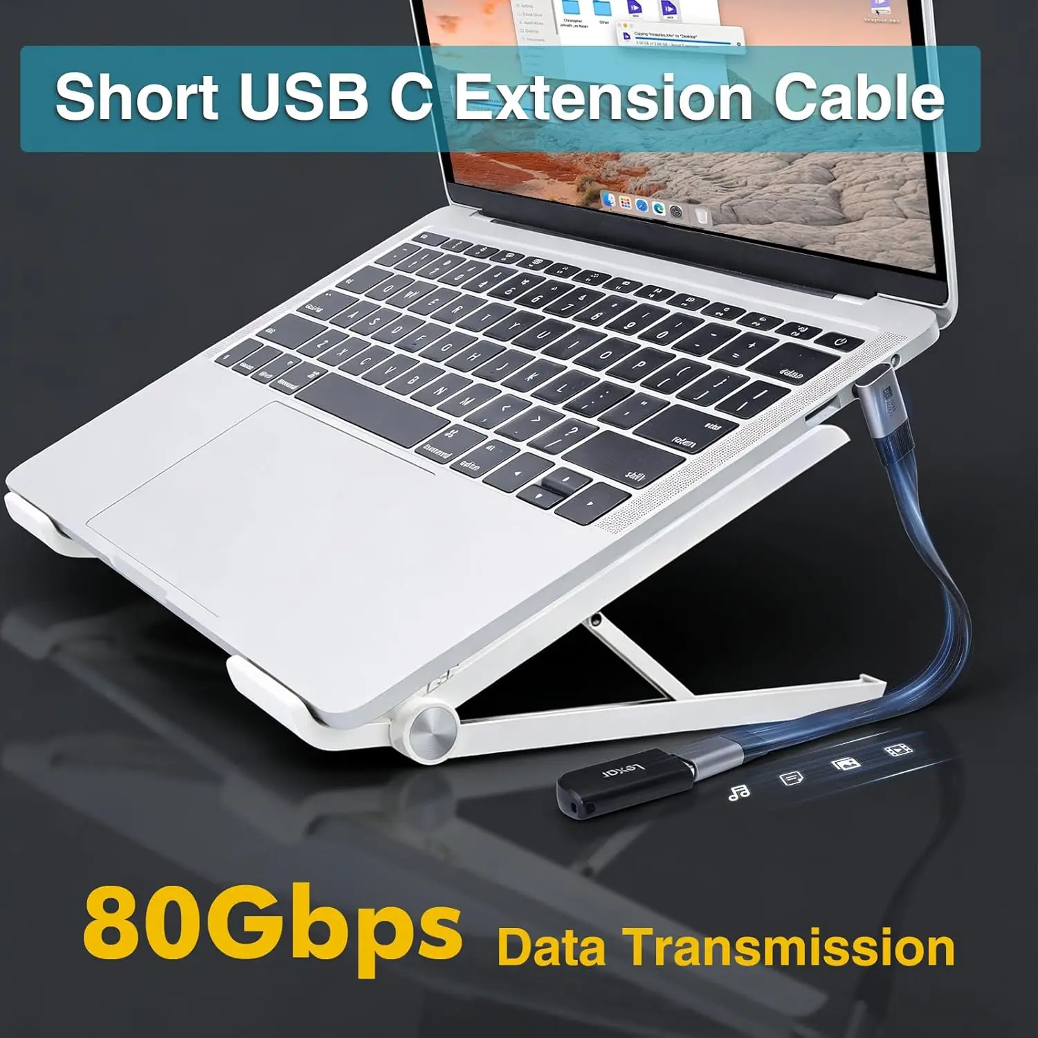 USB4 USB C Cable Right Angle USB Type-C Male to Female Charger Fast Charging Cord 90 Degree PD 240W 80G for iPhone 17 External