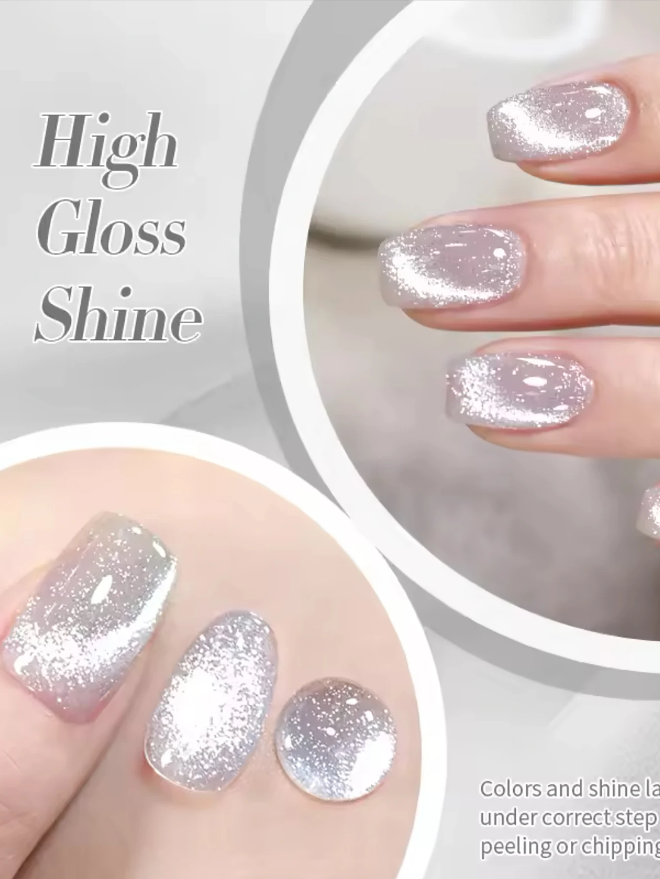 1pcs WS Rainbow Cystal Cat Eye Light Therapy Gel Nail Polish 2025 New Aurora Color Crystal Cat Eye Nail Art Nail Supplies