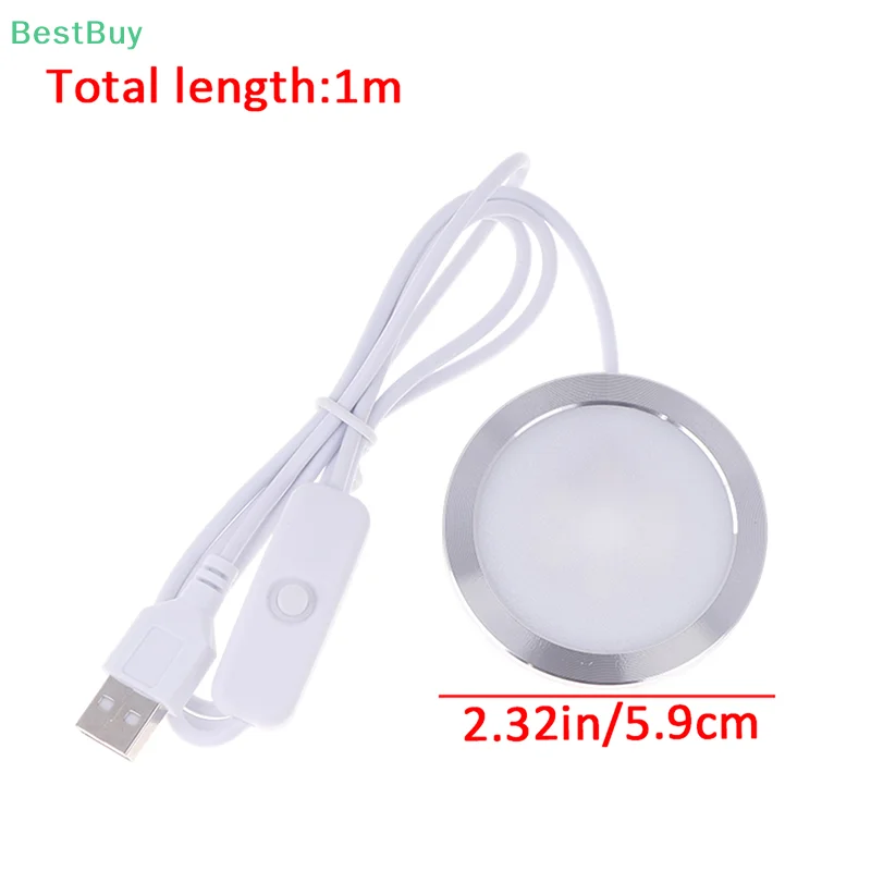 USB Switch 5V LED Under Cabinet Puck Light 3W Spotlight Display Case Counter Lighting Camper Motorhome Interior Spot Lamp