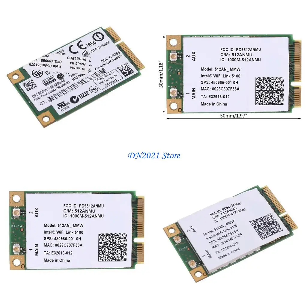 F3KE ワイヤレスネットワークカード WiFi リンク AGN 、デュアルバンハーフミニ PCI-e LAN カード、サポート 802.11b/g/n 300Mbps