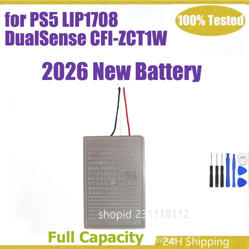 Brand-New for PS5 LIP1708 1560mAh  Battery Pack  DualSense CFI-ZCT1W Game Controller with Tools