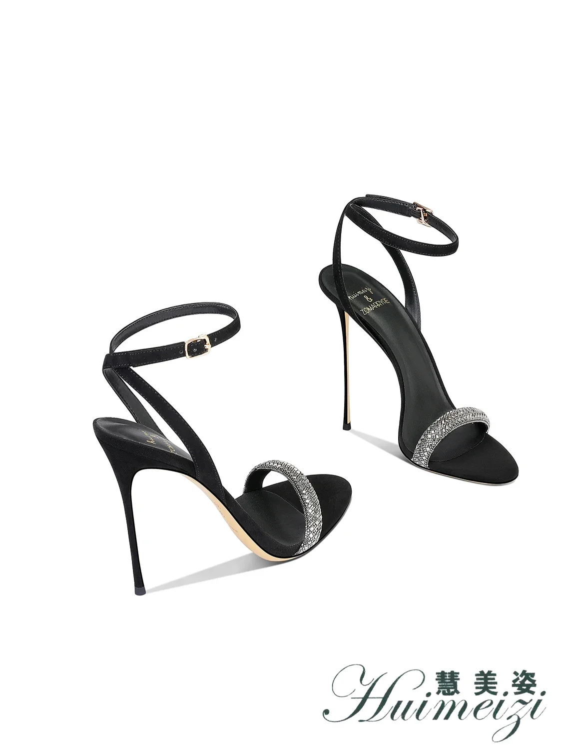 HMZ 2027 New Spring Patent Leather Black Stiletto High Heels Femininity Shallow Mouth Single Shoes Pointed