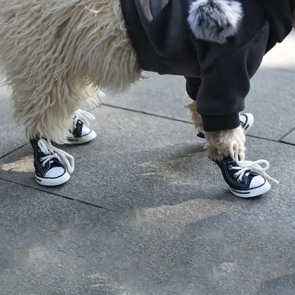 Creative 4PCS/Set Pet Shoes Waterproof with Adjustable Drawstring Puppy Pet Dogs Boots Dirt-proof Cute Pet Supplies Pets