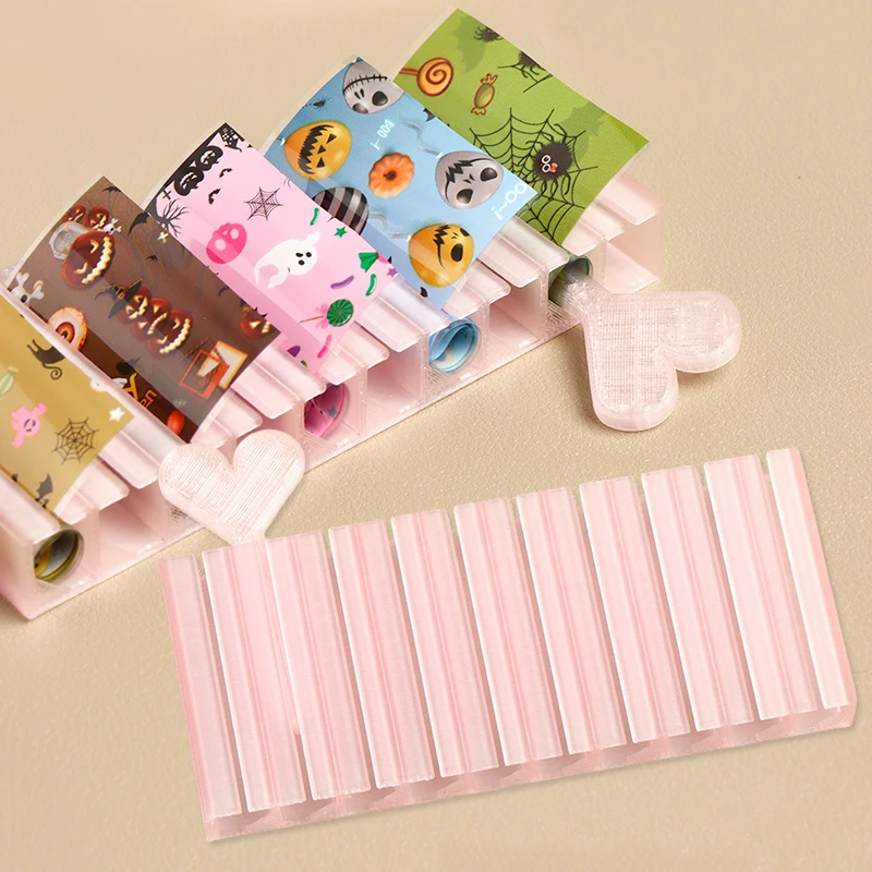 10/20 Holes Pink Storage Organizer Box For Nail Art Transfer Foils Plastic Organizer Case Empty Nail Foils Storage Container