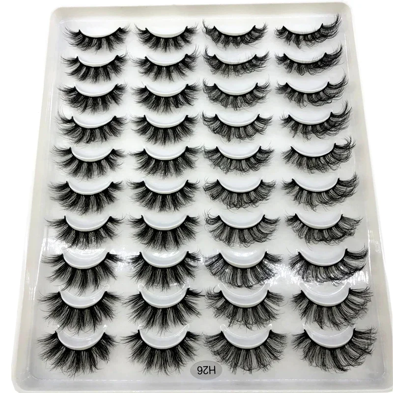 HBZGTLAD 20 pairs 18-25mm fake Eyelashes 100% Mink Eyelashes Mink Lashes Natural Dramatic Volume Eyelashes Extension False Eyel