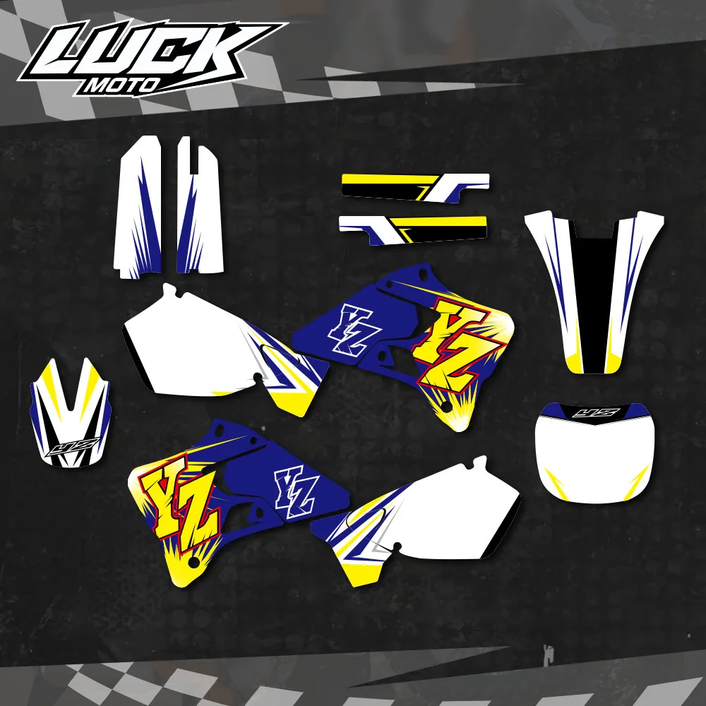 

LUCKMOTO Motorcycle Graphics Decals Stickers Kits for Yamaha YZ125 YZ250 YZ 125 250 1996-2000 2001 Motorbike Boby Decorative