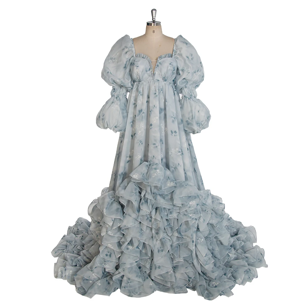 

Princess Organza Birthday Dresses for Woman Floral Long Dress for Photo Shoot Wedding Dresses and Evening Gown Vestido Festa