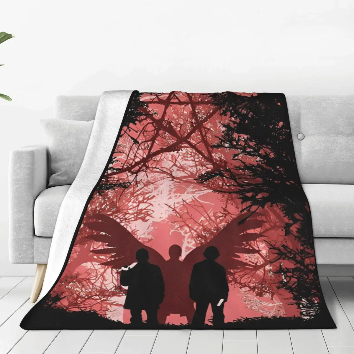 Famous Hunters Supernatural Flannel Blankets Dean Sam TV Funny Throw Blankets for Home