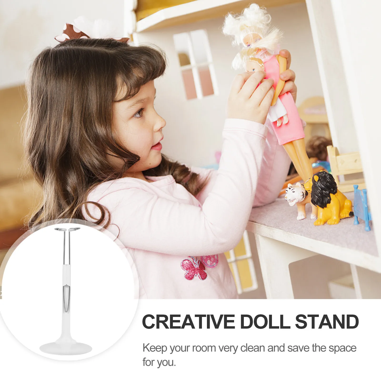 

Adjustable Metal Display Stand for Action Figures Stable Thick Base Holder Compact Lightweight Support Rack for
