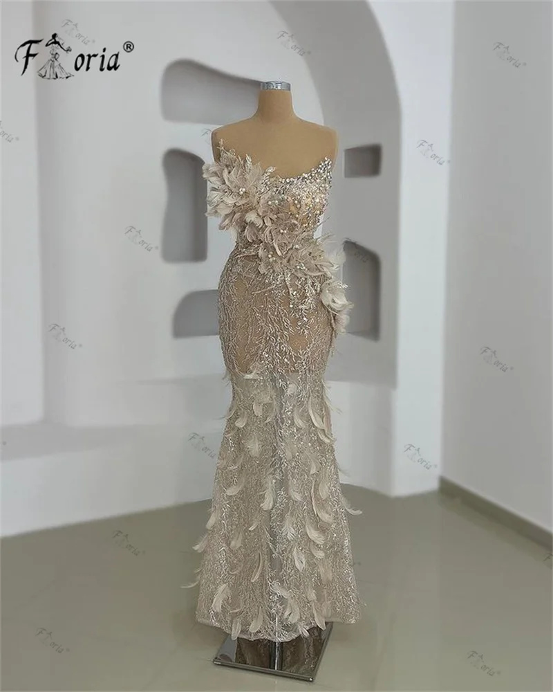 Ilusão Champanhe até o chão Vestido, Renda Pena, Vestidos de noite, Ilusão, Sereia, Ocasião formal, Apliques 3D, Formatura, Feito sob medida