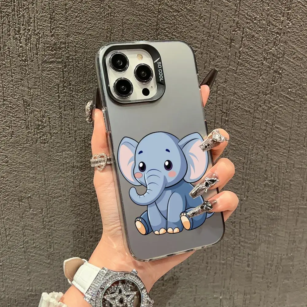 

Cute Elephant Phone Case Suitable for iPhone 16 15 14 13 12 11 Pro/Max/Plus Anti Drop and Anti Shock Back Cover