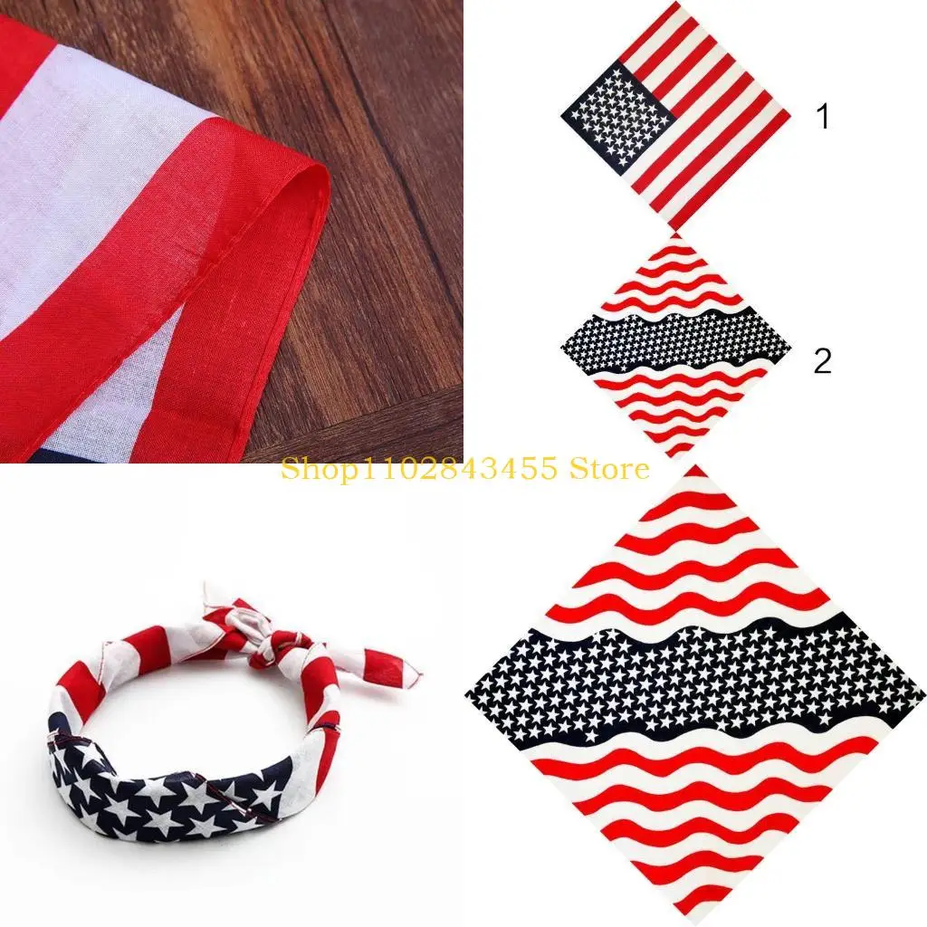 49MC Hip Hop Cotton Multi-Purpose Bandana Square Scarf American Flag Headband Wrap