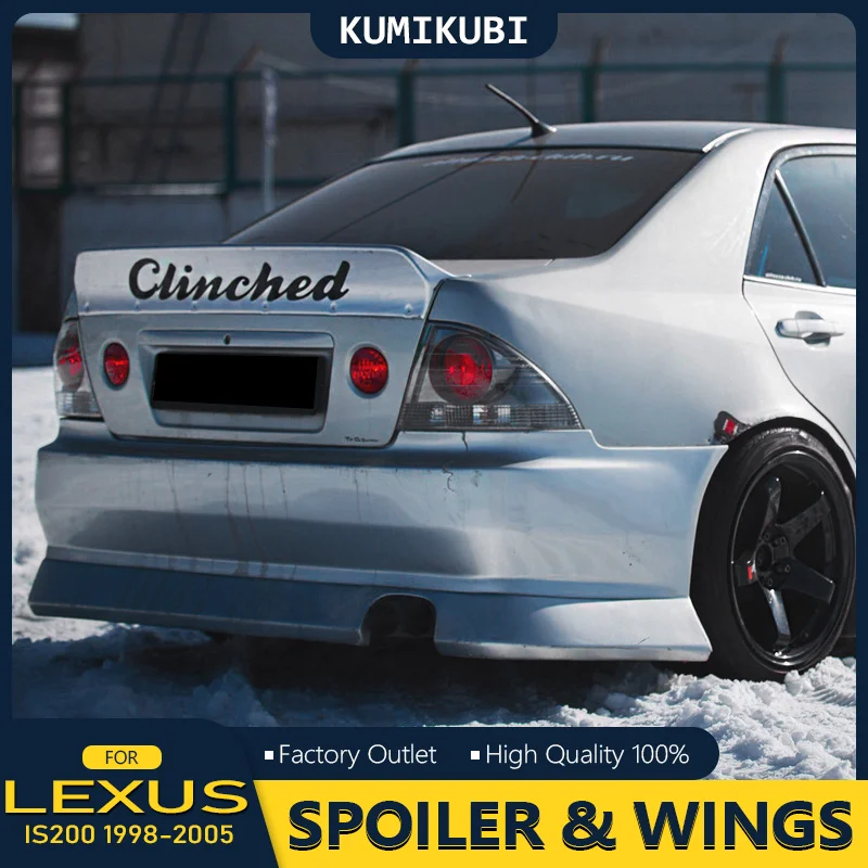 For Lexus 1998-2005 IS200 Modified Rocket Rabbit Style Bright Black Carbon Fiber Trunk Cover Spoiler High Quality Car Parts