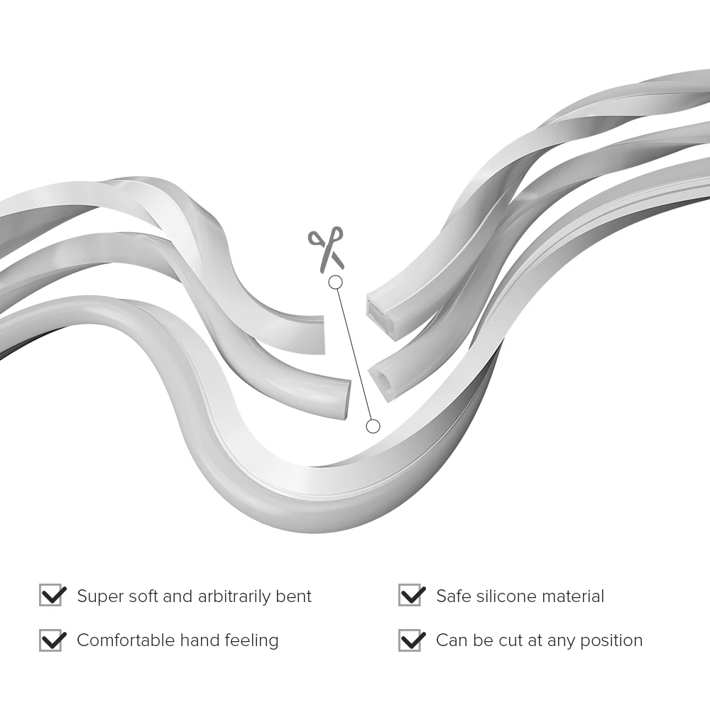 네온 사인 튜브 WS2811 WS2812 WS2813 유연한 스트립 실리카 젤 소프트 램프 튜브 1/2/3/4/5m IP67 방수