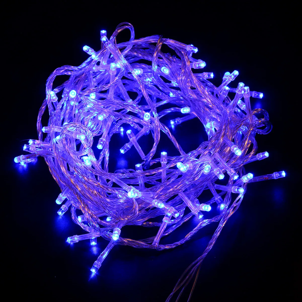 

10 Meter 100 LED Copper Strip Lights Blue Glow Mini Bulbs 8 Mode Flashing Fairy Lights for Holiday Party Backyard Tent Christmas