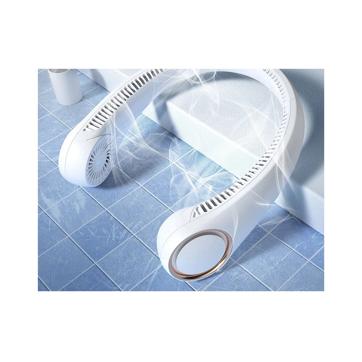 مروحة الرقبة المحمولة مروحة الرقبة المحمولة، قابلة للشحن حر اليدين الخالية من الشفرة المحمولة الصغيرة