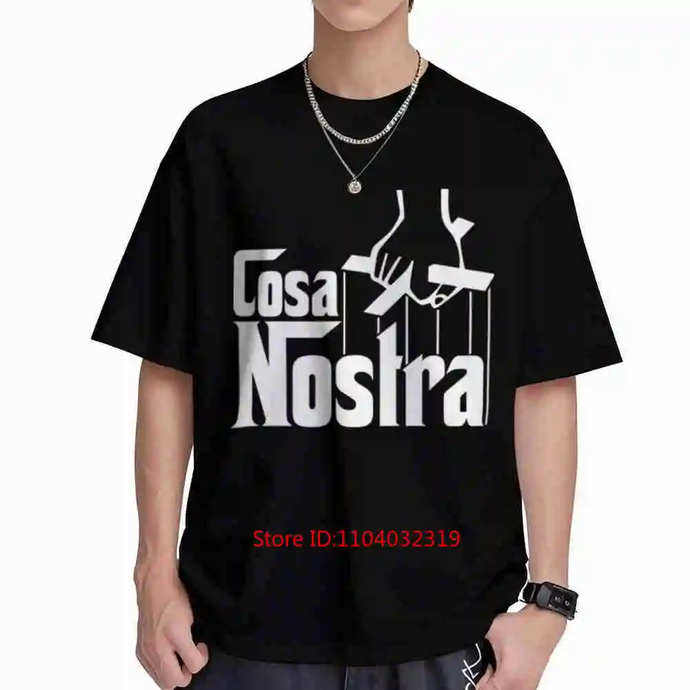 Cosa Nostra Turquoise Lettering Short Sleeve Tee 100% Cotton T-Shirt