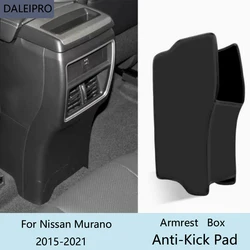 Car Rear Armrest Box Anti-Kick Pad For Nissan Murano 2015 2016 2017 2018-2021 Microfiber Leather Protective Cover Accessories